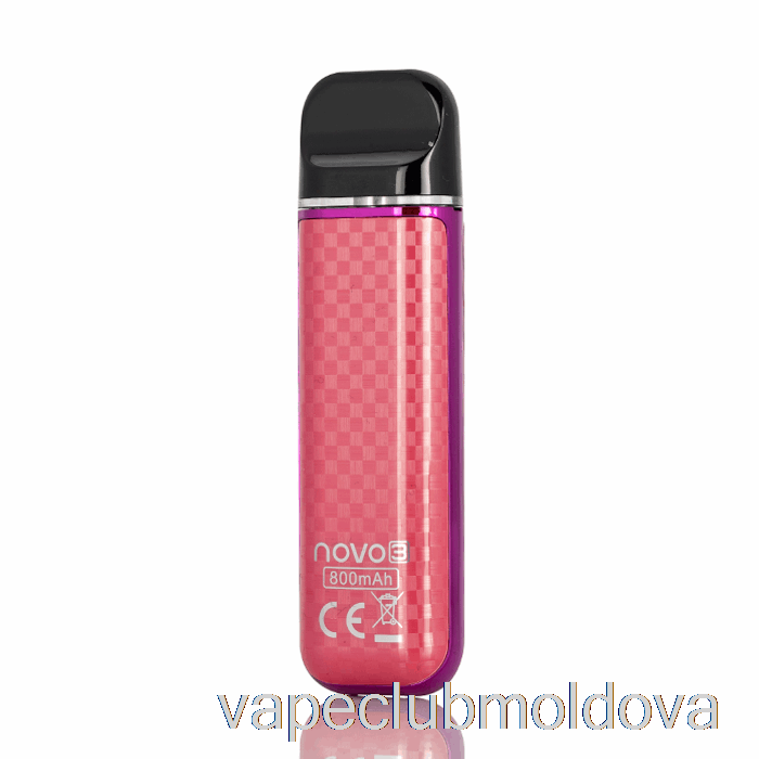Vape Mod Smok Novo 3 25w Pod Sistem Violet Roșu Fibră De Carbon